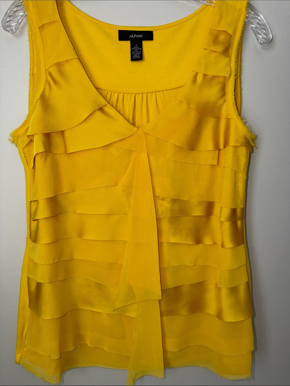 Alfani Bright Yellow Ruffled Sleeveless Camisole